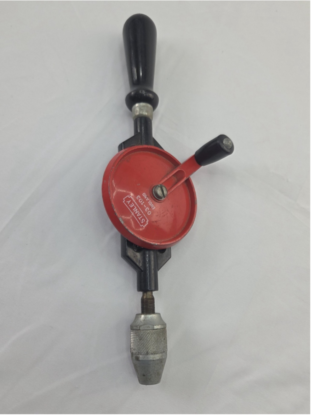 Vintage Stanley 03-103 Hand Drill Made in England Manual Crank Eggbeater Tool